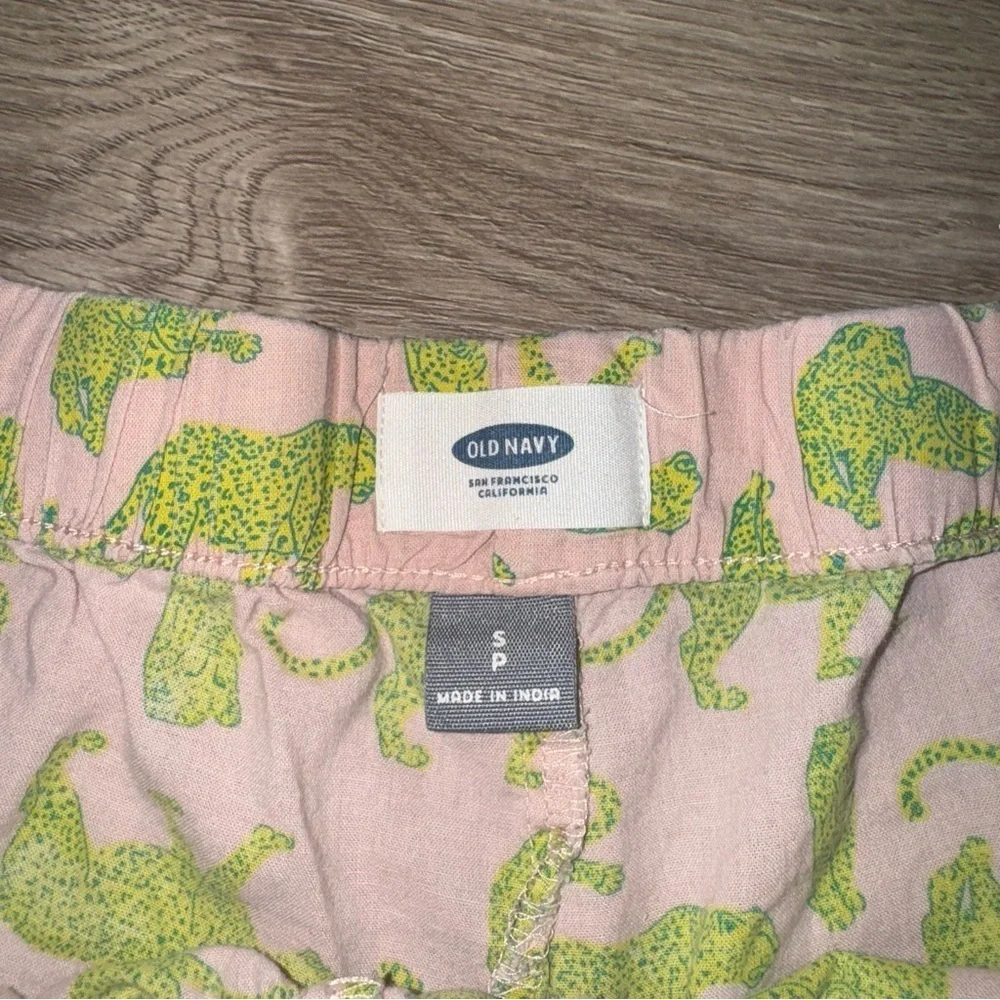 Old Navy Pink & Green Cheetah Pajama Shorts